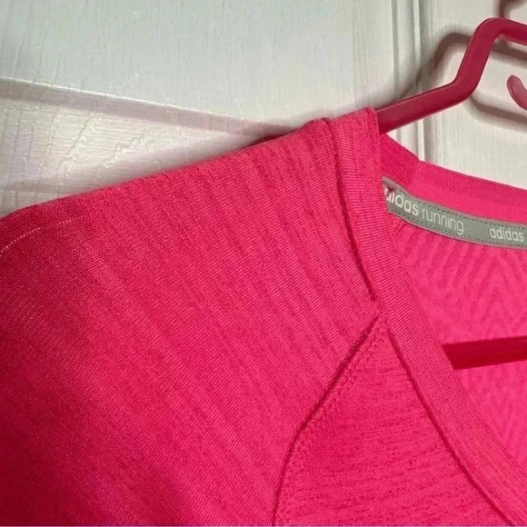 Adidas Supernova Shirt V-Neck Long Sleeved Pink &  Black Size Small - Picture 6 of 16